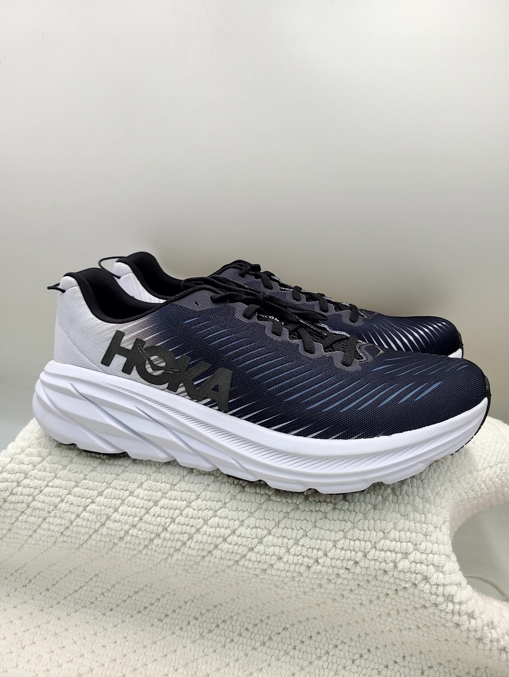 Hoka One One Men's Navy and White Gradient Running Shoes